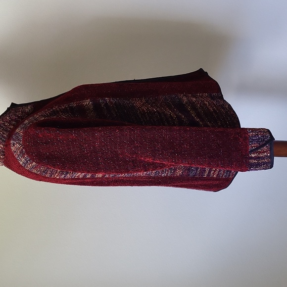 Laura Fisher Bonvallet Chenille Jacket Deep Red Jacket Size M - Picture 6 of 12